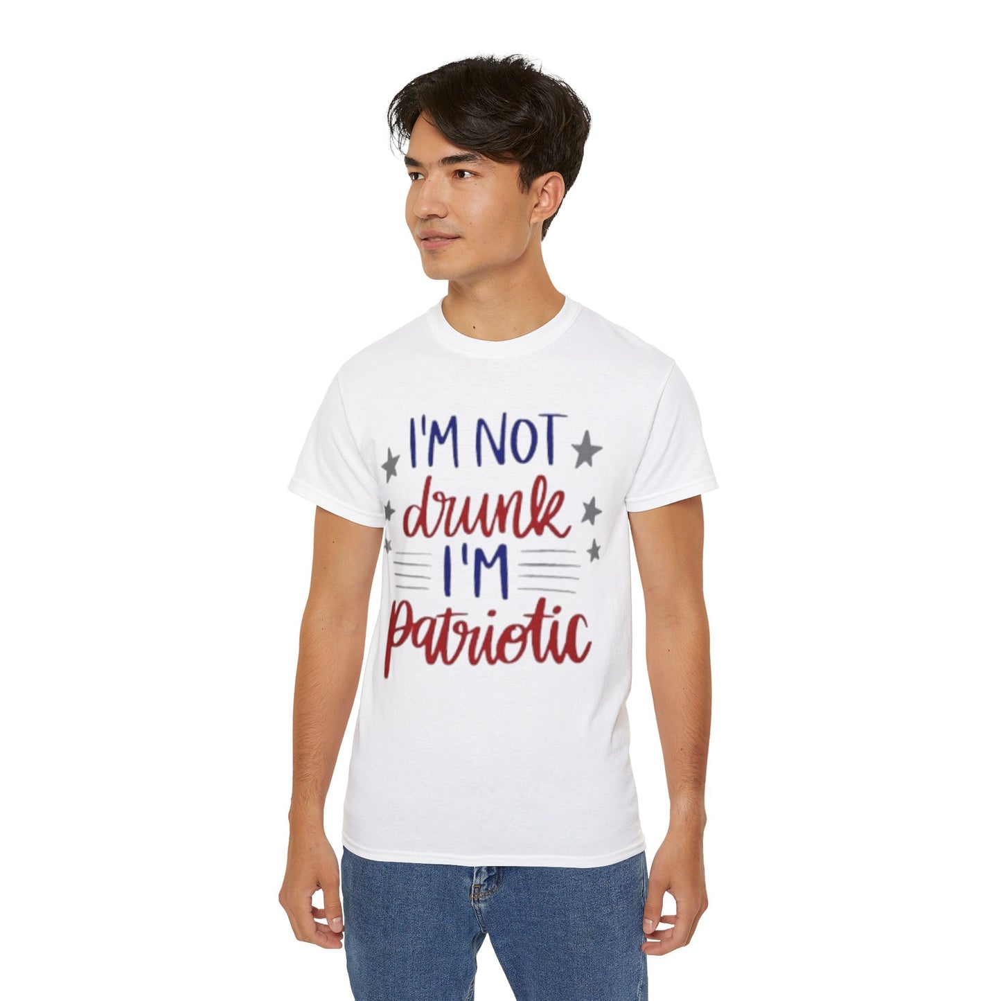 I'M NOT DRUNK, I 'M PATRIOTIC | WOMEN T-SHIRT | FOR GIFT GIVING SEASON | INDEPENDENT, BIRTHDAY, ANNVERSARY AND CHRISTMAS