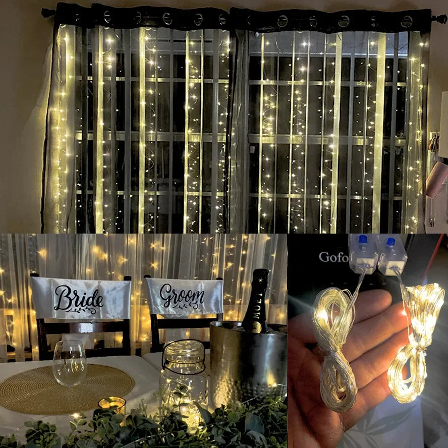 LED Fairy Lights USB Power String Lights Christmas Garland For New Year Wedding Party Tree Garden Terrace Decoration 8 Function