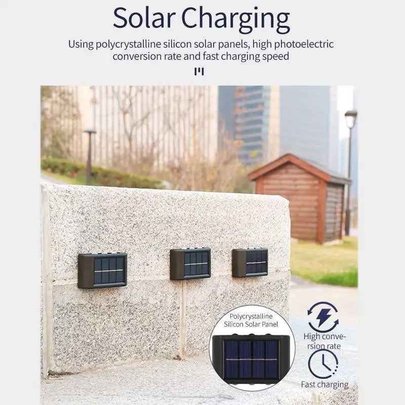 1-4pcs Solar Wall Light Outdoor Up and Down Solar Power Lighting Outdoor Waterproof IP65 Garden Courtyard Villa Landscape Decor