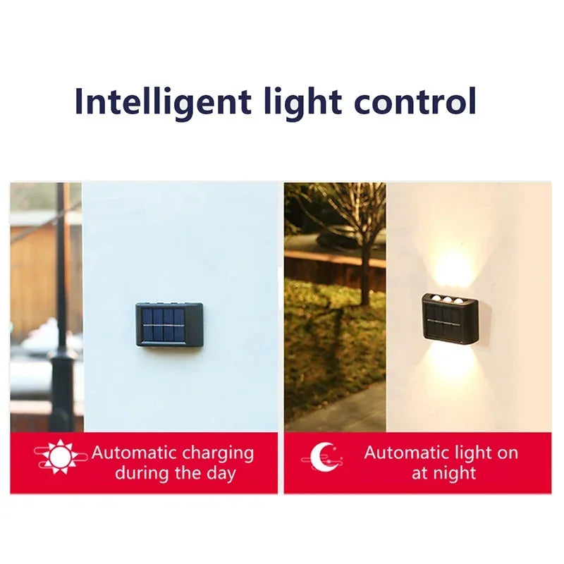 1-4pcs Solar Wall Light Outdoor Up and Down Solar Power Lighting Outdoor Waterproof IP65 Garden Courtyard Villa Landscape Decor