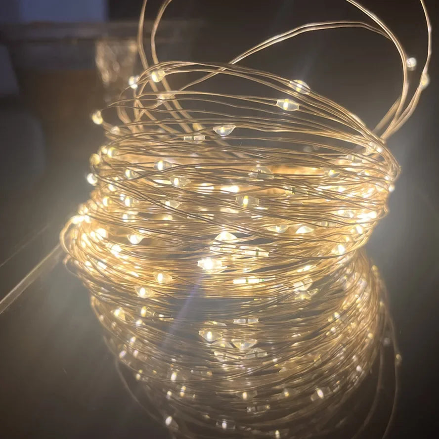 LED Fairy Lights USB Power String Lights Christmas Garland For New Year Wedding Party Tree Garden Terrace Decoration 8 Function