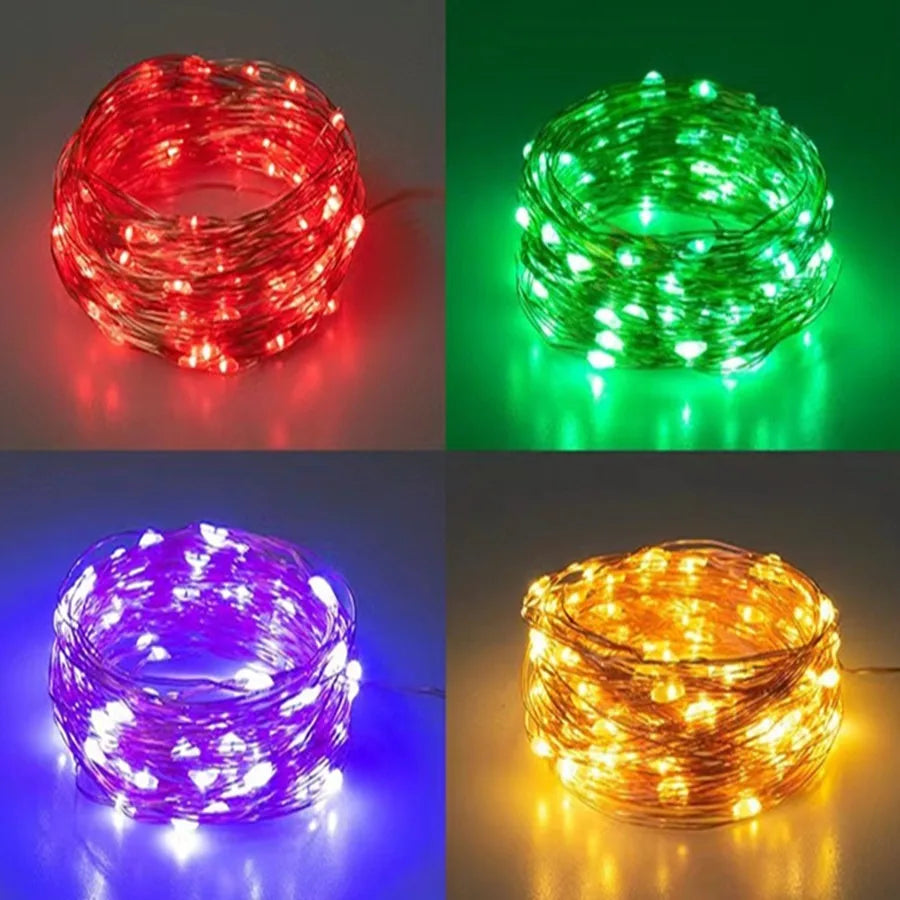 LED Fairy Lights USB Power String Lights Christmas Garland For New Year Wedding Party Tree Garden Terrace Decoration 8 Function