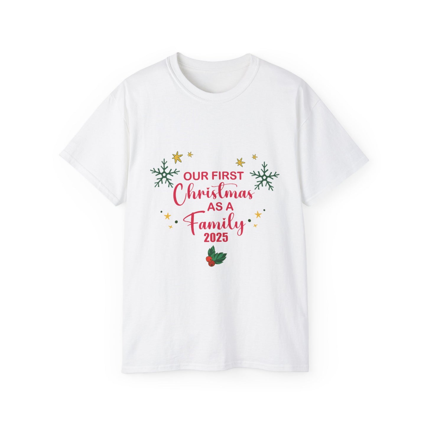 Family First Christmas 2025 WOMEN T-Shirt | GIFTS GIVING SEASON