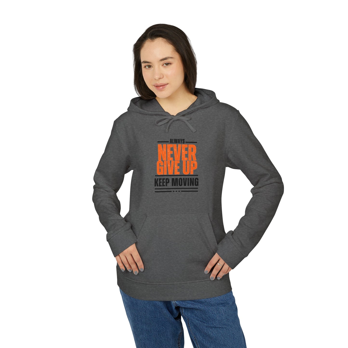 Never Give up, Keep Moving  - adidas® Unisex Fleece Hoodie | 4th of July | Patriotic adidas® Unisex Fleece Hoodie | Summer hoodies | USA Proud hoodies | Comfort & Designer hoodies | Gift idea for Independence Day