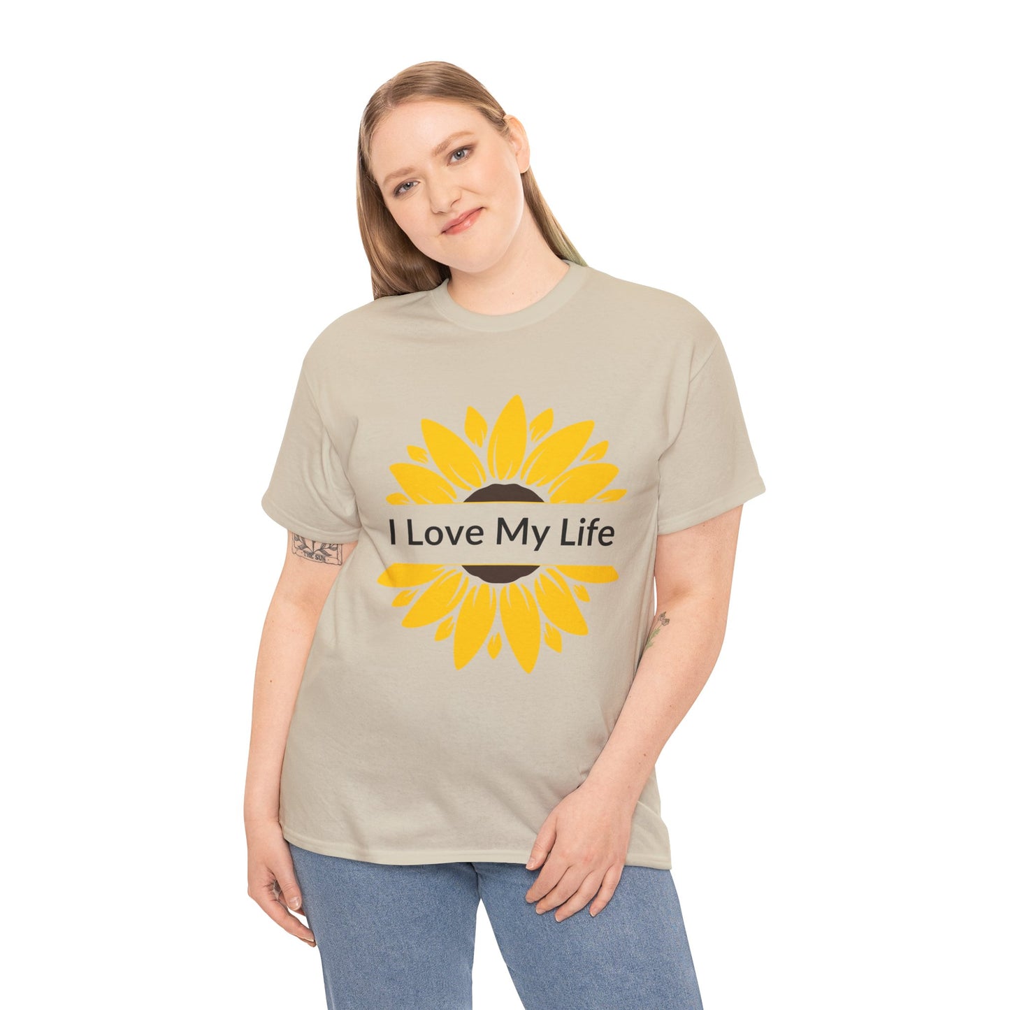 I LOVE MY LIFE Print Unisex Heavy Cotton Tee || Casual Comfy Tee Tops || Cute Tee For Boys/Girls || Summer Clothing.