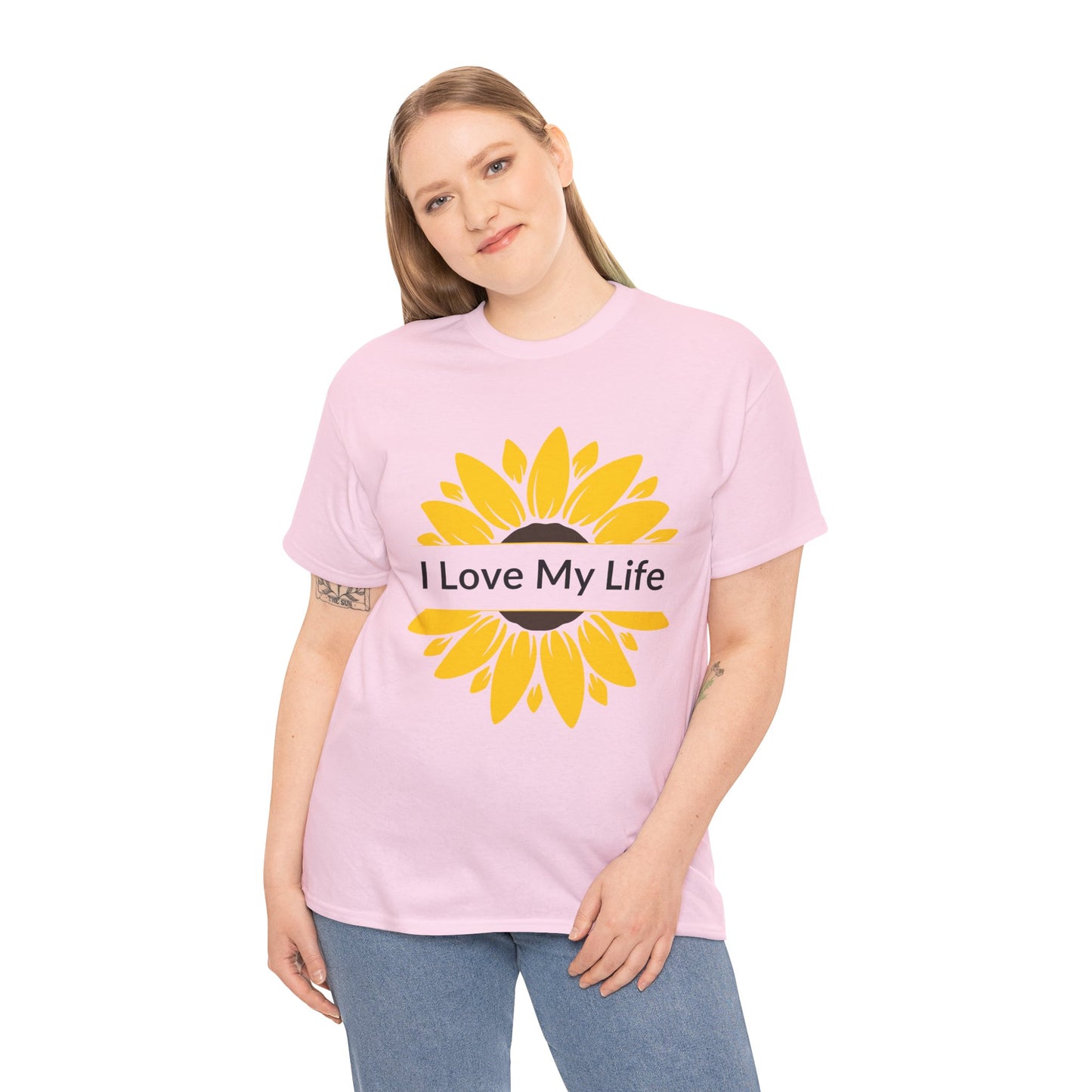 I LOVE MY LIFE Print Unisex Heavy Cotton Tee || Casual Comfy Tee Tops || Cute Tee For Boys/Girls || Summer Clothing.