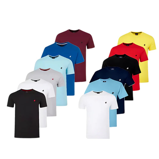 12 PACK MEN'S COTTON SHIRTS SHORT SLEEVE CREW NECK TSHIRT POLOS