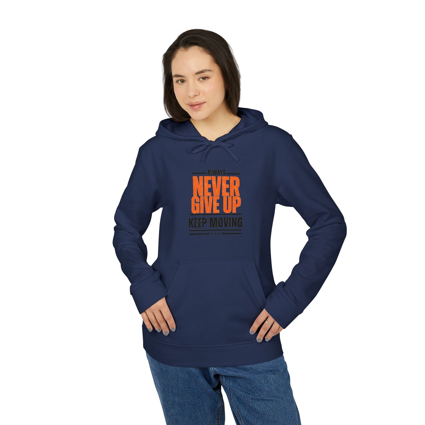 Never Give up, Keep Moving  - adidas® Unisex Fleece Hoodie | 4th of July | Patriotic adidas® Unisex Fleece Hoodie | Summer hoodies | USA Proud hoodies | Comfort & Designer hoodies | Gift idea for Independence Day