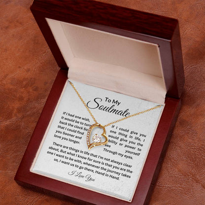 To My Soulmate || Forever Love Necklace || Birthday Gift || Christmas Gift || Valentine's Day Gift || Anniversary Day Gift With Blessing Card Gift Box