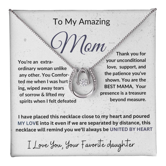 Mother's day Lucky In Love Necklace with On Demand Message Card || Gift for Mom, Mom Necklace Gift, Gifts for Mom, Mom Necklace, Mother Necklace