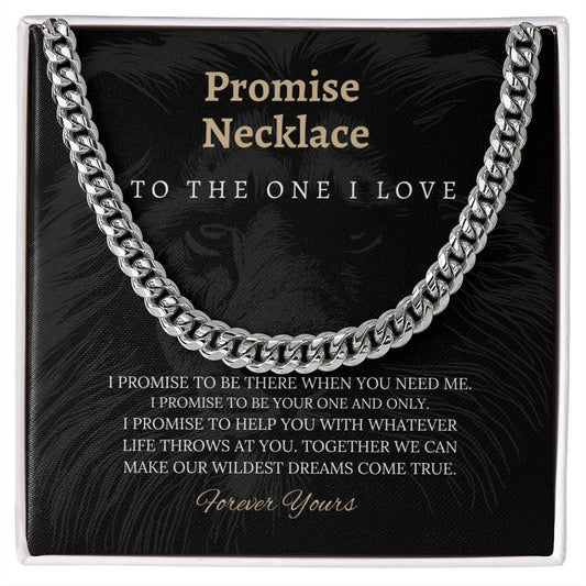 Promise Necklace Gift For Him Gift for Husband Gift Cuban Chain Necklace for Man Gift For Boyfriend Gift For Man