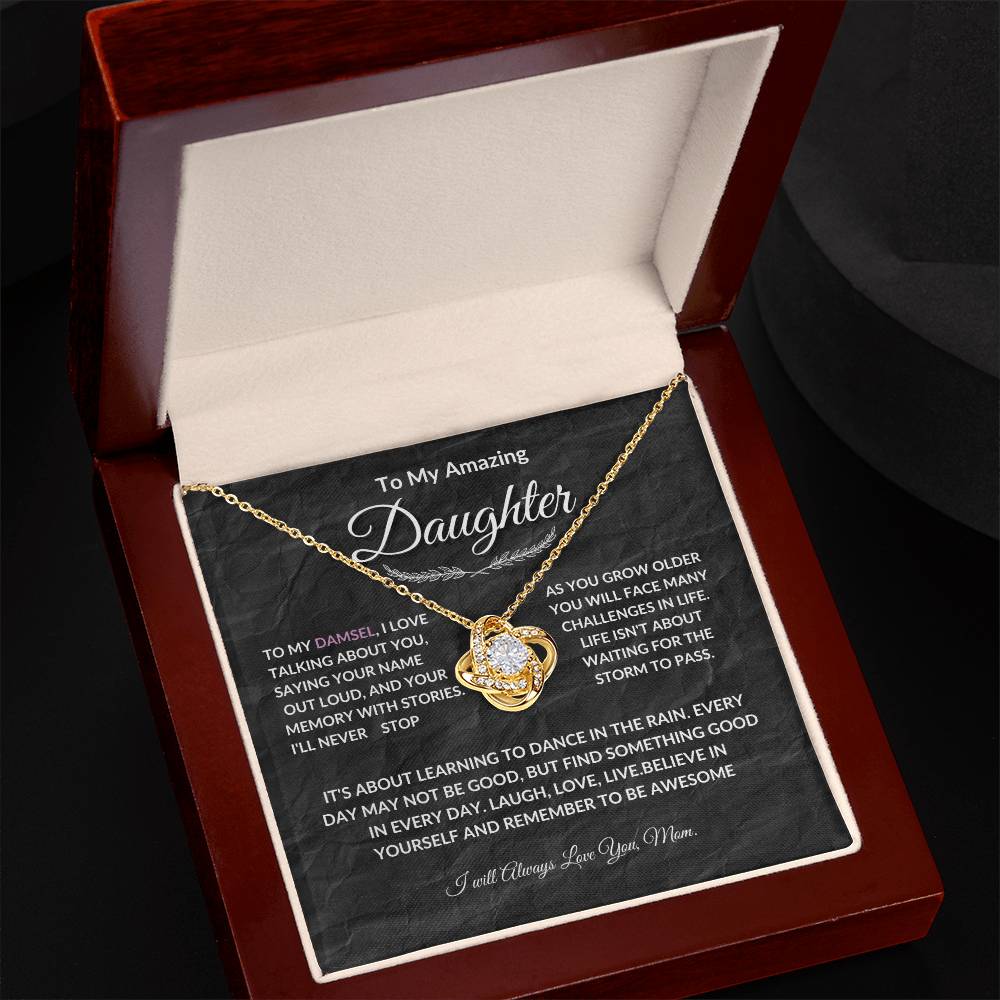 Necklace With Cards And Gift Box, Accessories Christmas Birthday Gift From Mom, To My Daughter Series Necklace
