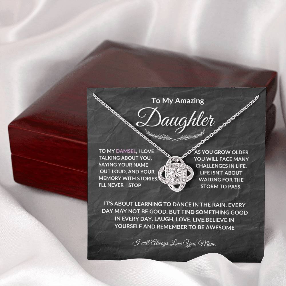 Necklace With Cards And Gift Box, Accessories Christmas Birthday Gift From Mom, To My Daughter Series Necklace