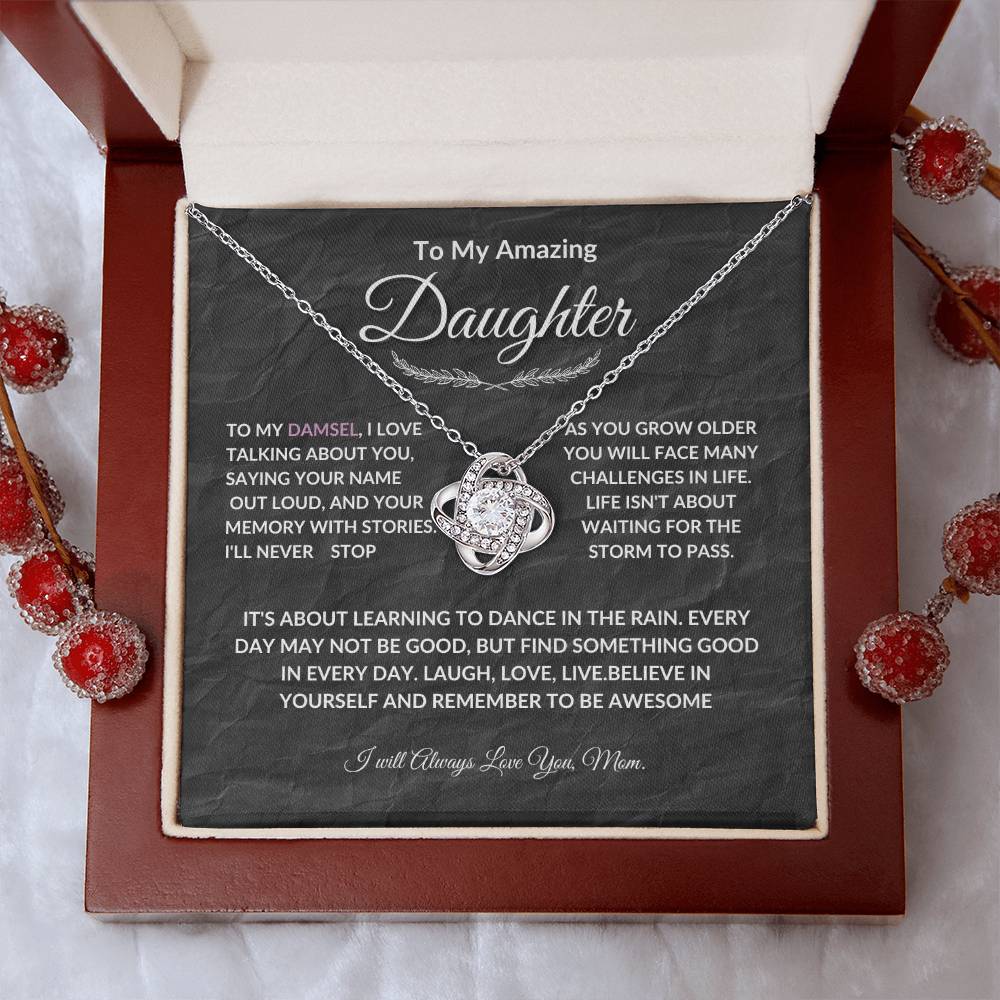 Necklace With Cards And Gift Box, Accessories Christmas Birthday Gift From Mom, To My Daughter Series Necklace