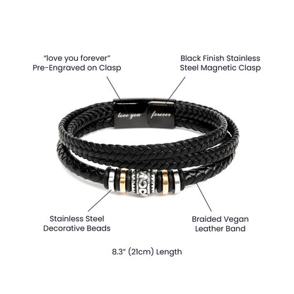 To My Man,Love You Forever Bracelet || Husband Gifts from Wife I Love You Forever and Always Bracelets Boyfriend Anniversary Birthday Christmas Fathers Gifts for Men, Son and Grandson