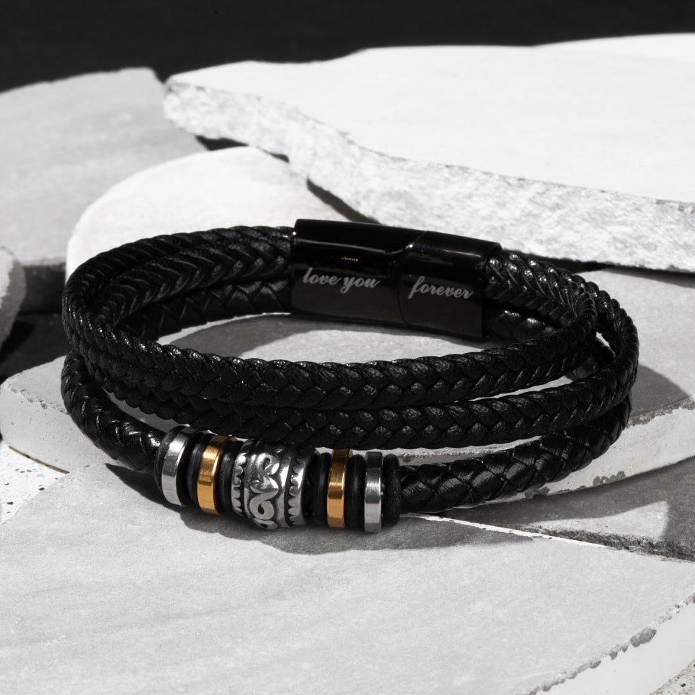 To My Man,Love You Forever Bracelet || Husband Gifts from Wife I Love You Forever and Always Bracelets Boyfriend Anniversary Birthday Christmas Fathers Gifts for Men, Son and Grandson