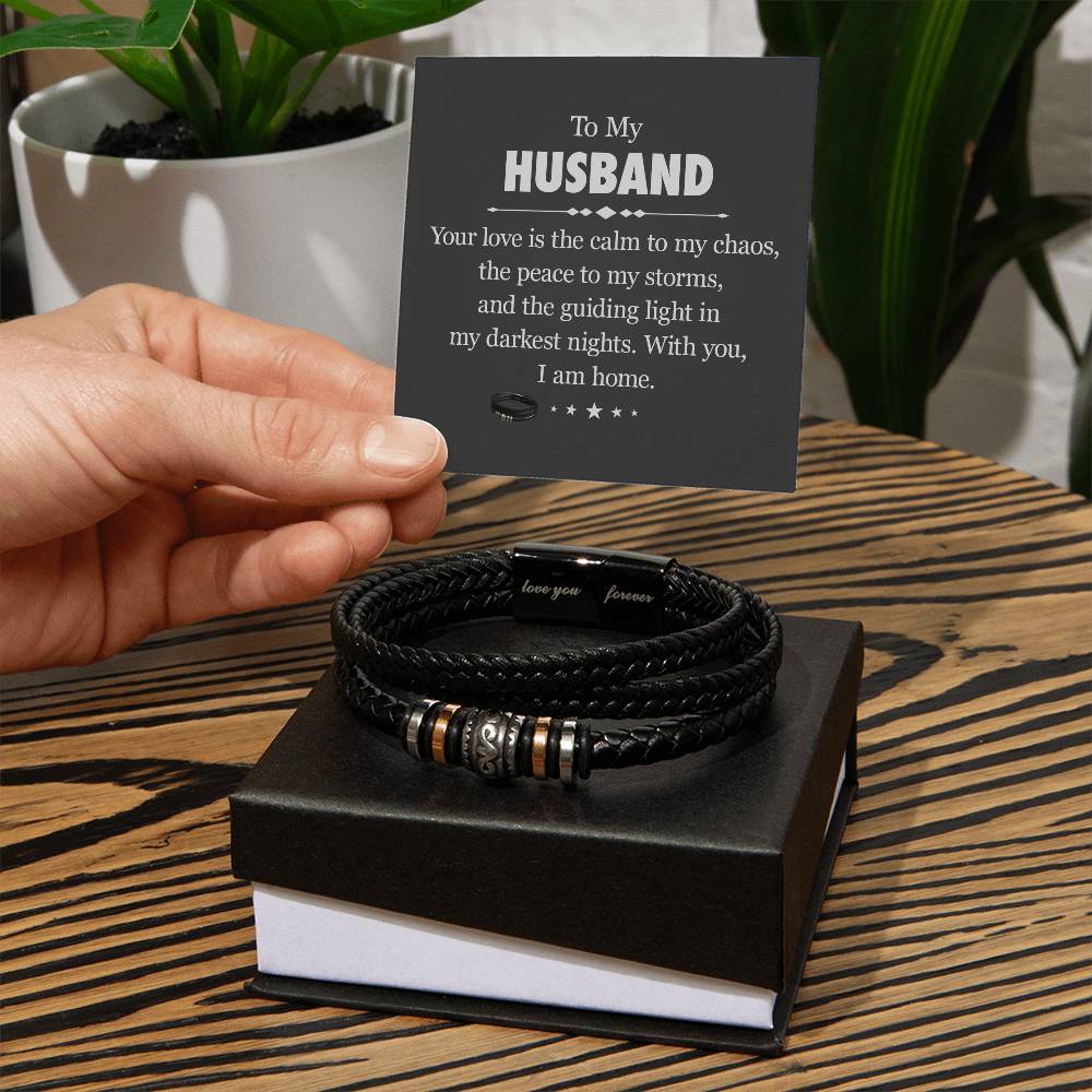 To My Man,Love You Forever Bracelet || Husband Gifts from Wife I Love You Forever and Always Bracelets Boyfriend Anniversary Birthday Christmas Fathers Gifts for Men, Son and Grandson