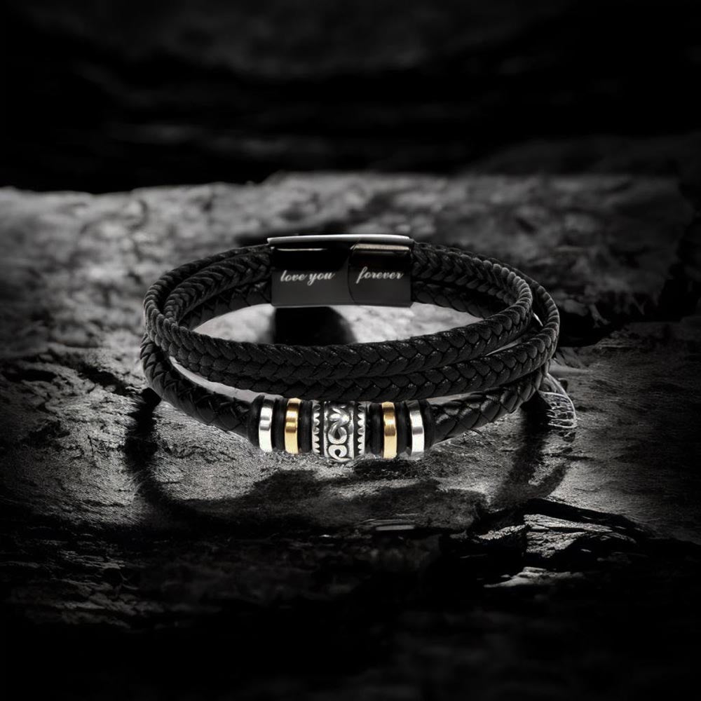 To My Man,Love You Forever Bracelet || Husband Gifts from Wife I Love You Forever and Always Bracelets Boyfriend Anniversary Birthday Christmas Fathers Gifts for Men, Son and Grandson