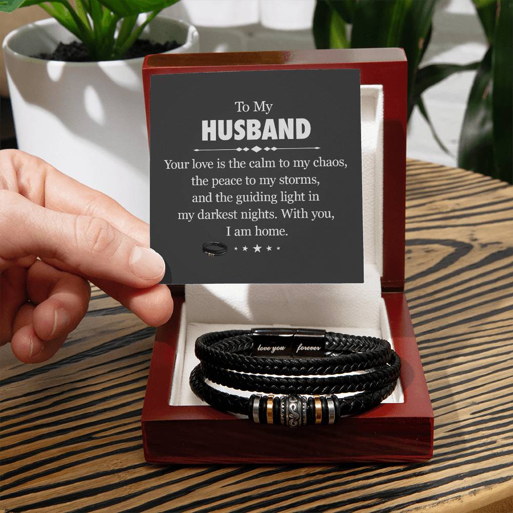 To My Man,Love You Forever Bracelet || Husband Gifts from Wife I Love You Forever and Always Bracelets Boyfriend Anniversary Birthday Christmas Fathers Gifts for Men, Son and Grandson