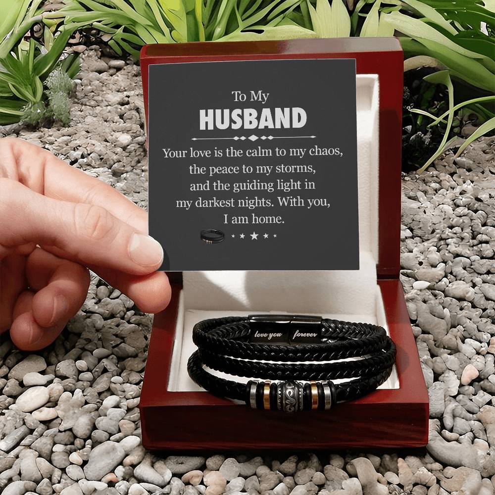 To My Man,Love You Forever Bracelet || Husband Gifts from Wife I Love You Forever and Always Bracelets Boyfriend Anniversary Birthday Christmas Fathers Gifts for Men, Son and Grandson