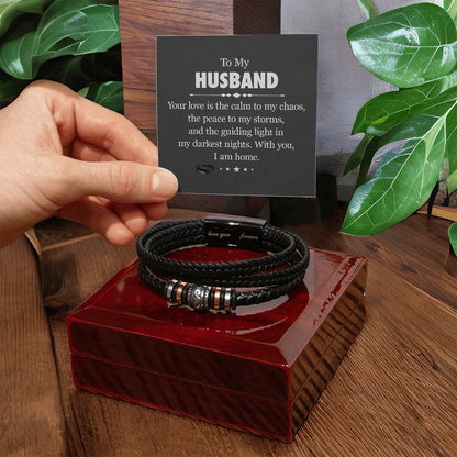 To My Man,Love You Forever Bracelet || Husband Gifts from Wife I Love You Forever and Always Bracelets Boyfriend Anniversary Birthday Christmas Fathers Gifts for Men, Son and Grandson