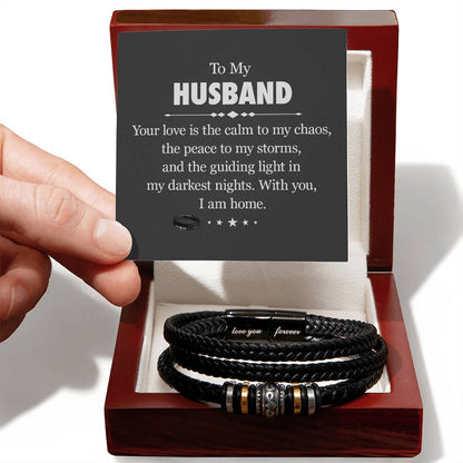 To My Man,Love You Forever Bracelet || Husband Gifts from Wife I Love You Forever and Always Bracelets Boyfriend Anniversary Birthday Christmas Fathers Gifts for Men, Son and Grandson