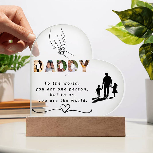 Acrylic Heart  Plaque for Father's day || Dad Gift, Anniversary, Birthday, Father's Day Gift for Grandpa Dad Daddy From Kids