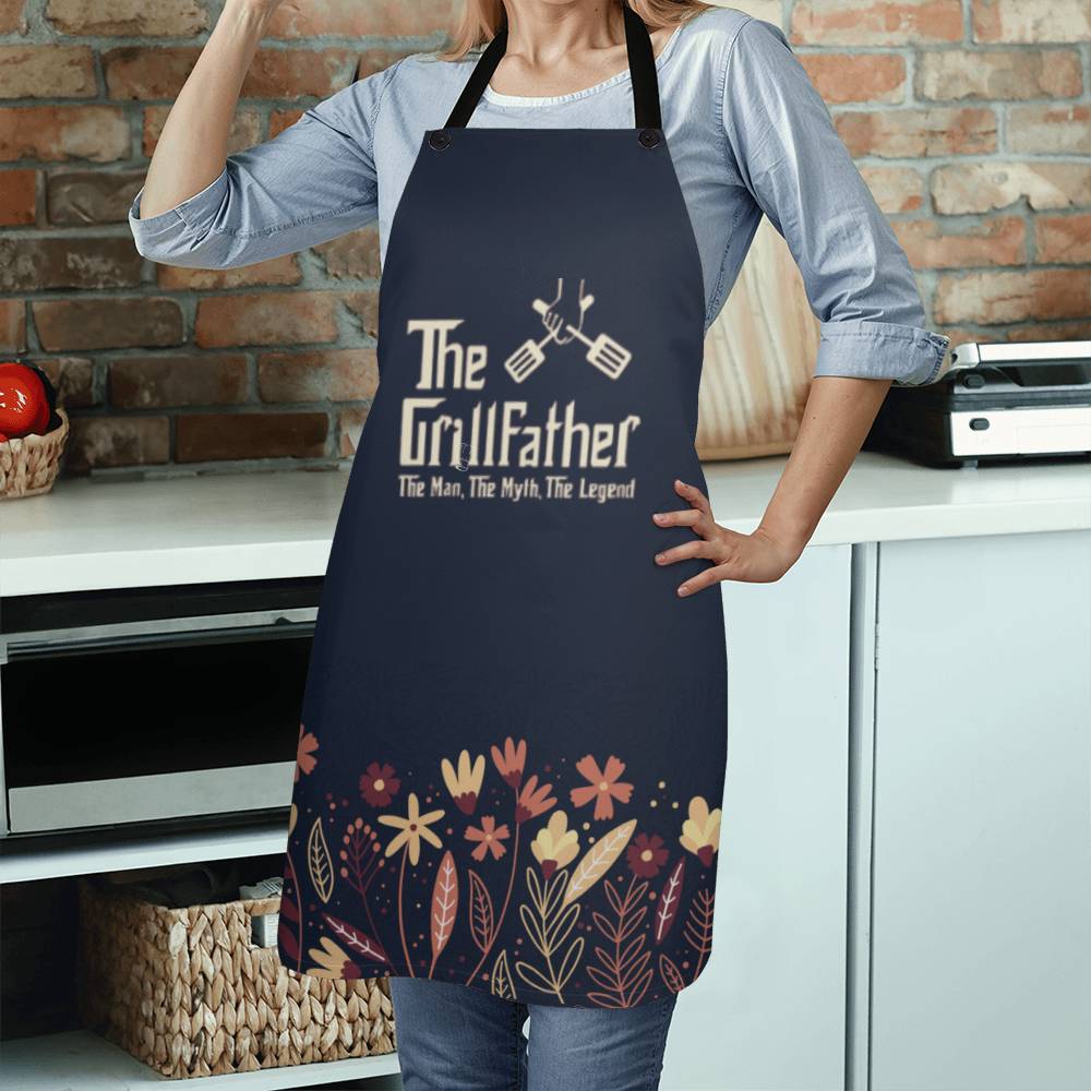 GrillFather Apron Father's day Gift - Men's Cooking Grilling BBQ Apron with 2 Pockets - Birthday Father's Day Christmas...