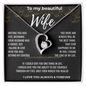 To my Beautiful Wife Gift | Wife Gift | Necklace for Wife, Gift Idea.