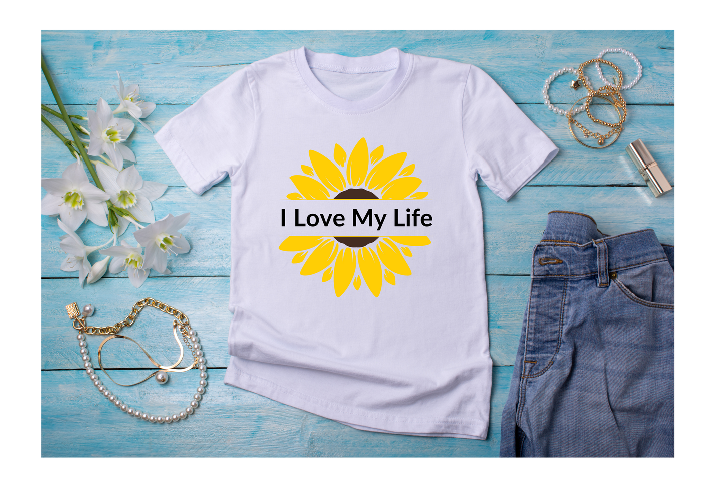 I LOVE MY LIFE Print Unisex Heavy Cotton Tee || Casual Comfy Tee Tops || Cute Tee For Boys/Girls || Summer Clothing.